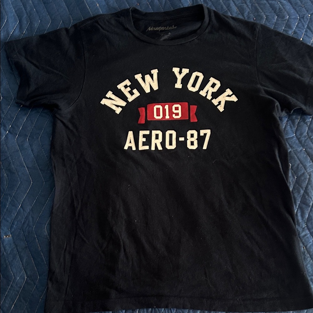 Aeropostale Black Aero-87 Tee with Red Accents
